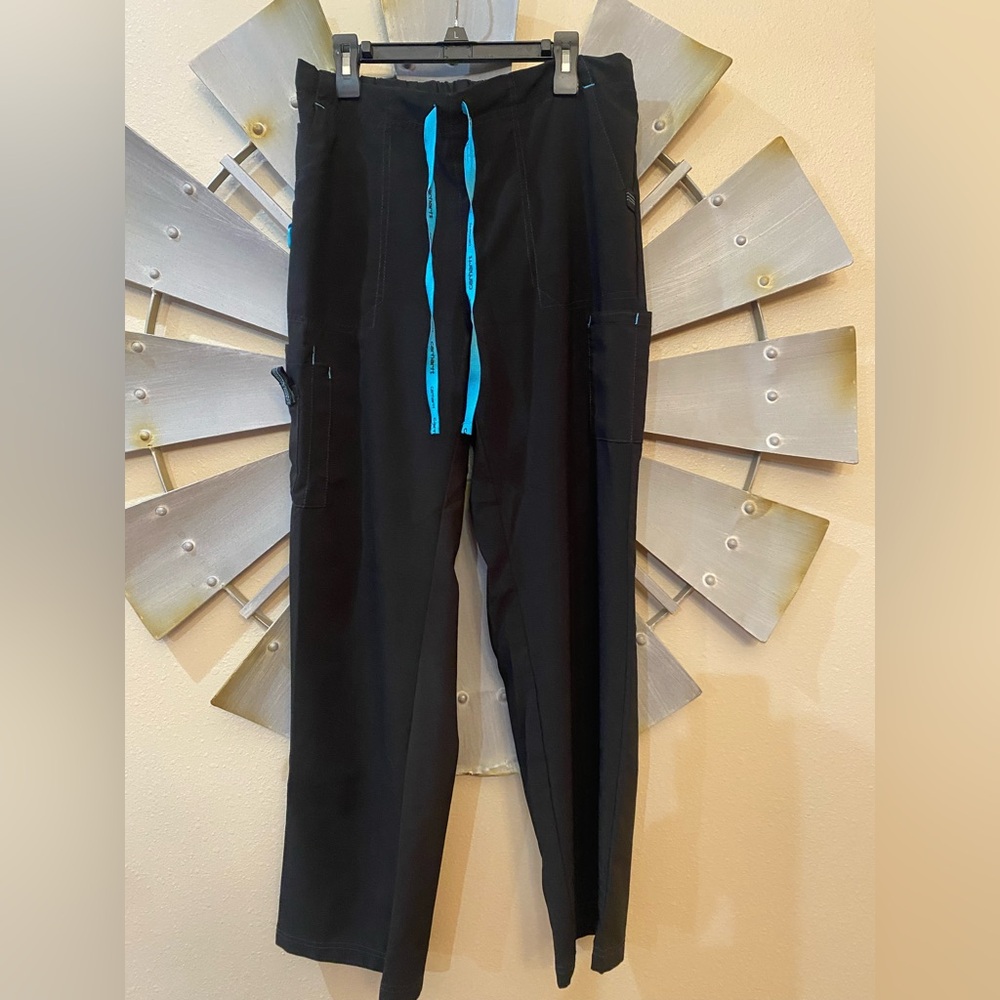 Carhartt Black Scrub Pants with Blue Accents M